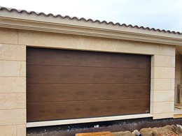 Puerta seccional Renomatic  decocolor Dark Oak - acanalado L